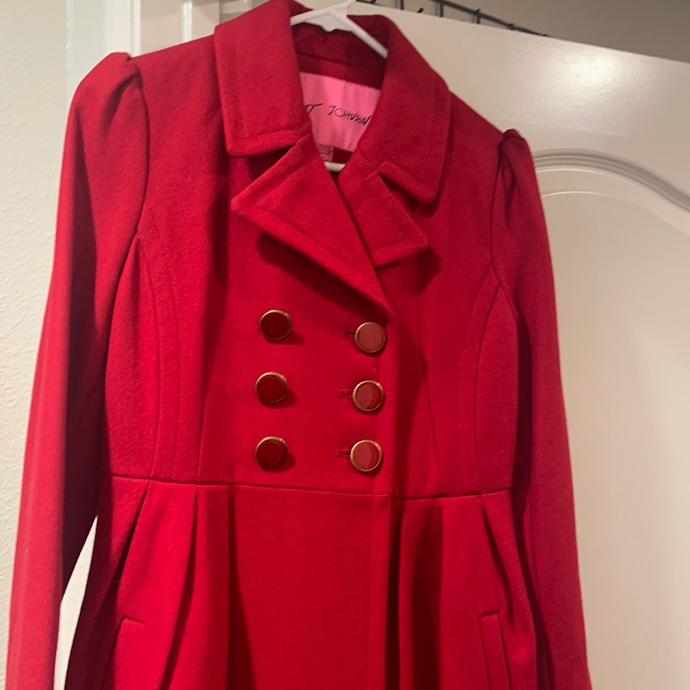 Red Betsy Johnson peacoat